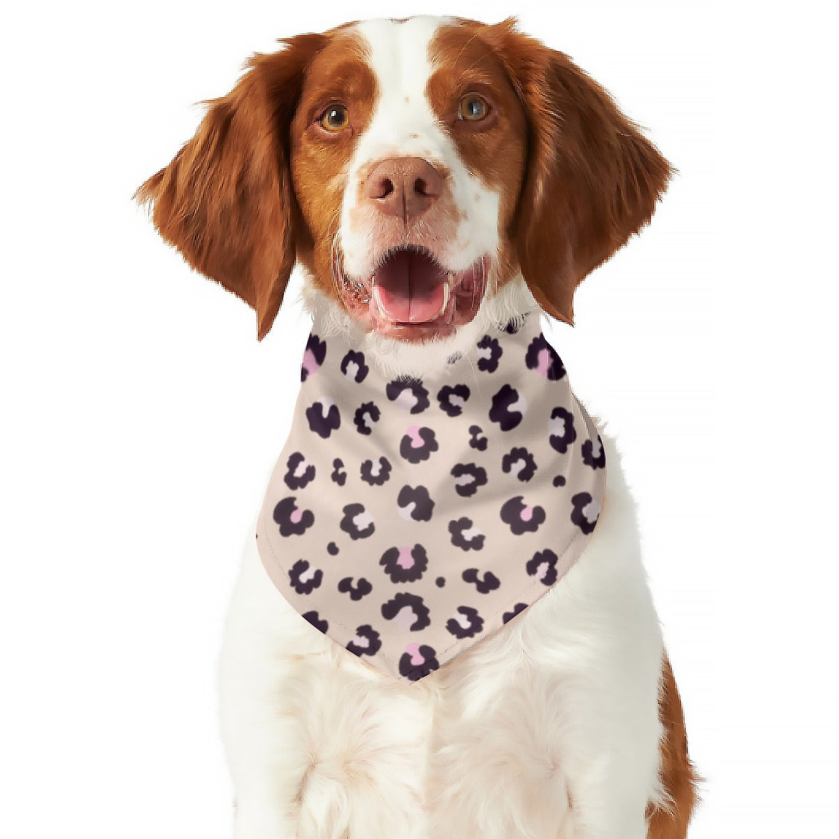 Black & Pink Leopard Pattern Dog Scarf