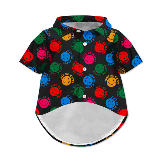 Be Happy Dog Hawaiian Button Up