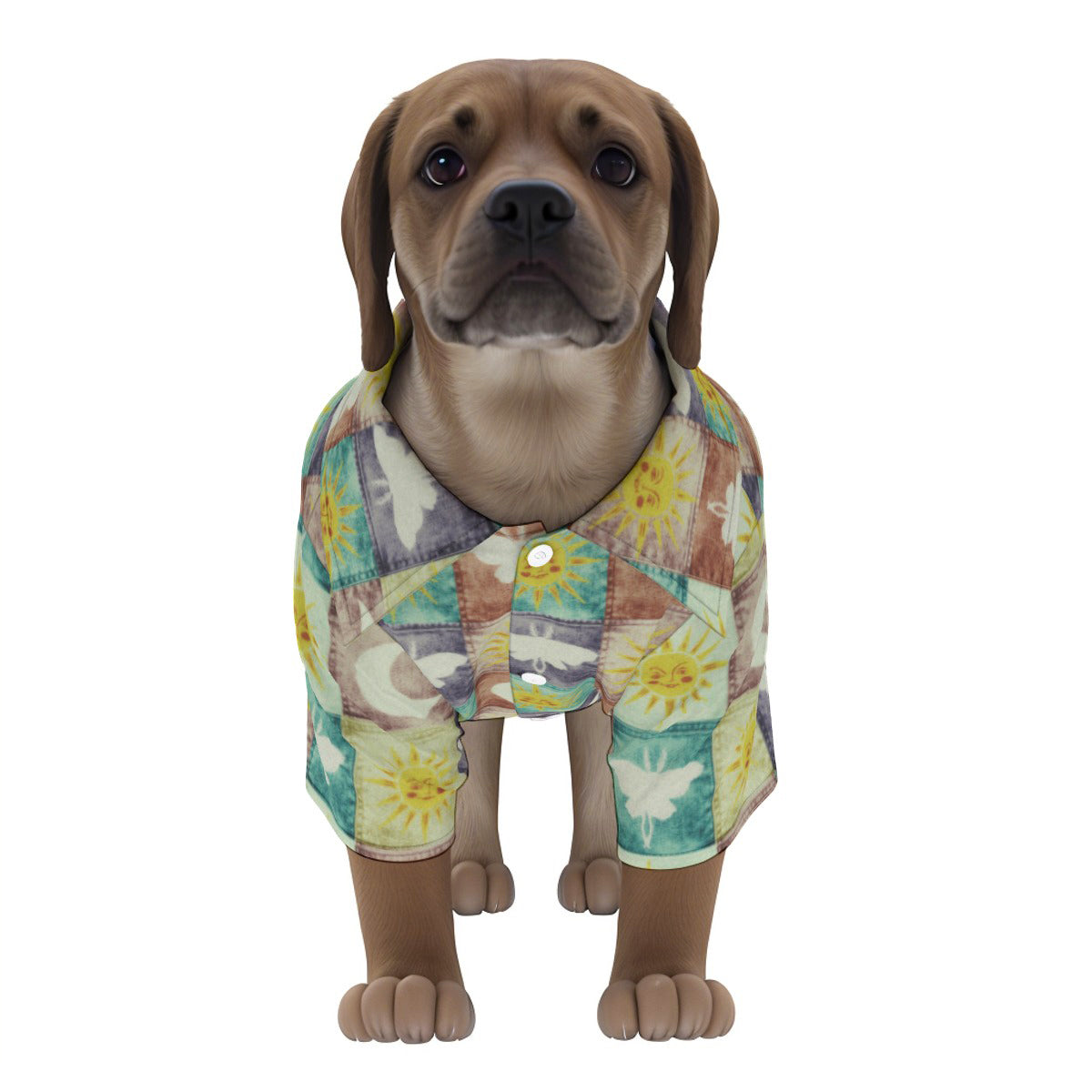 Mystical Butterflies Dog Hawaiian Button Up