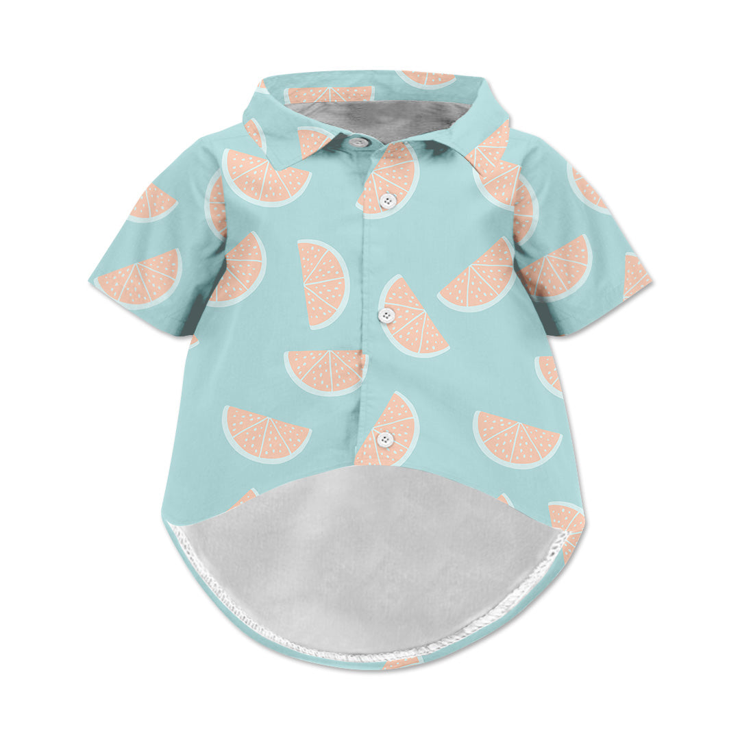 Lime Dog Hawaiian Button Up