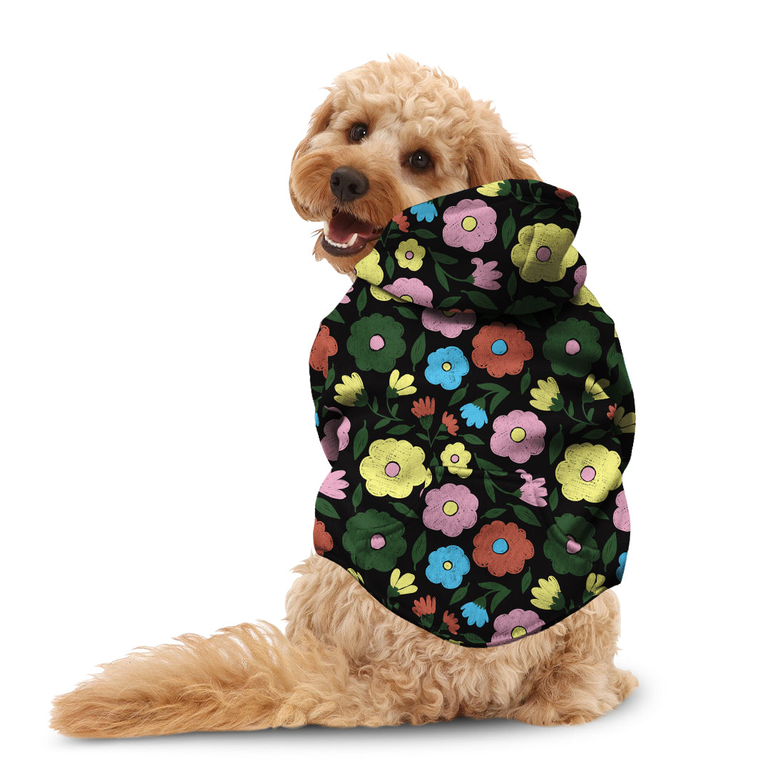 Big Flowers Dog Hoodie