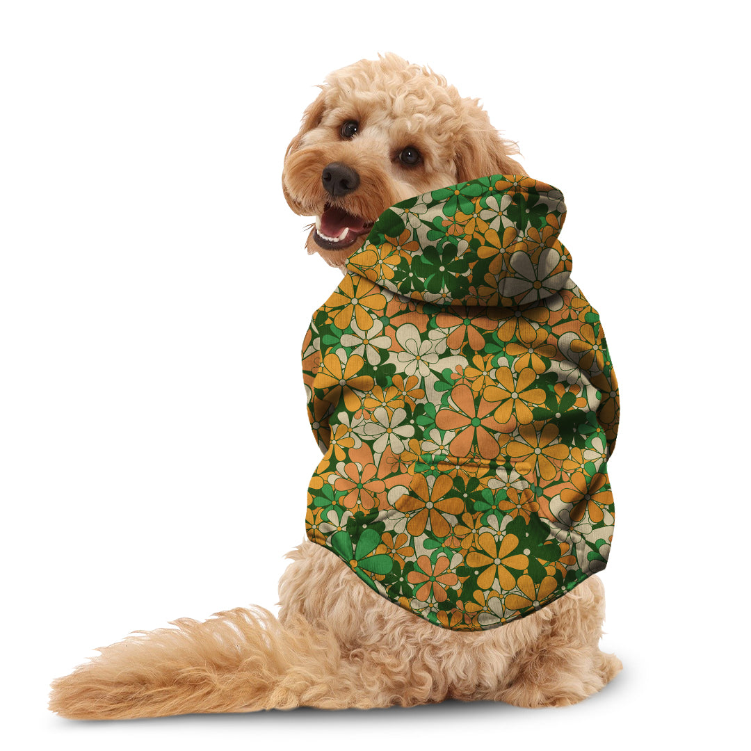 Hippie Flowers Dog Hoodie