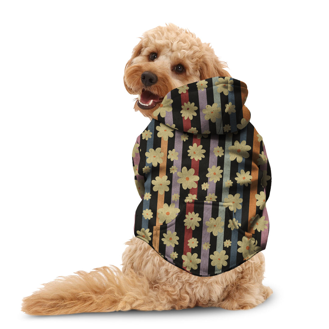 Stripe Flowers Dog Hoodie