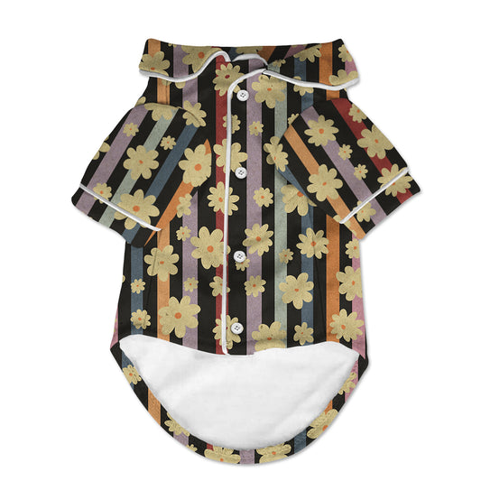 Stripe Flowers Small Dog Pajama