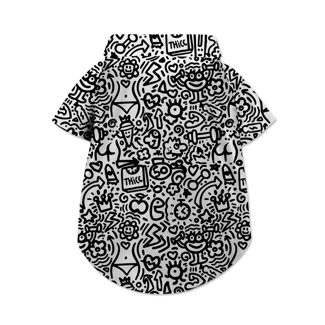 Doodle Dog Hawaiian Button Up