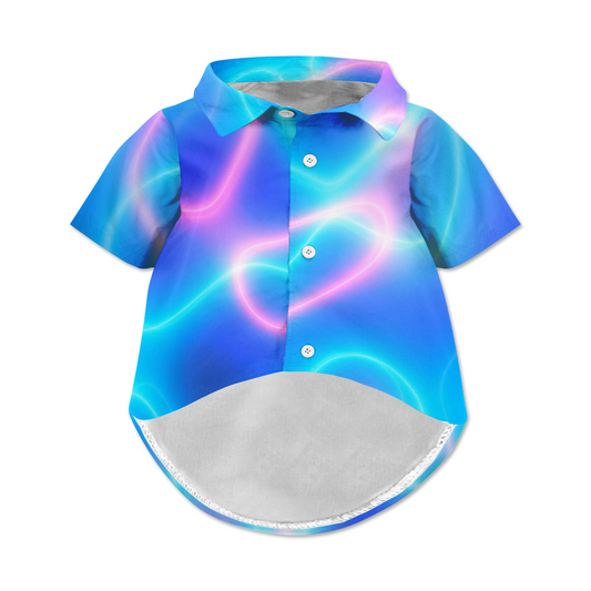 Neon Glow Dog Hawaiian Button Up