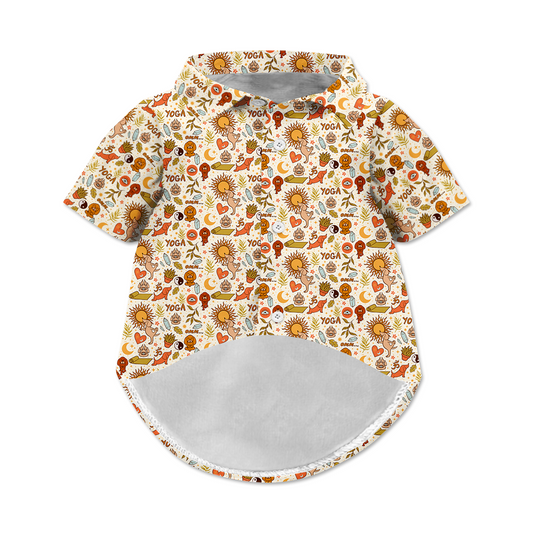 Yoga Dog Hawaiian Button Up