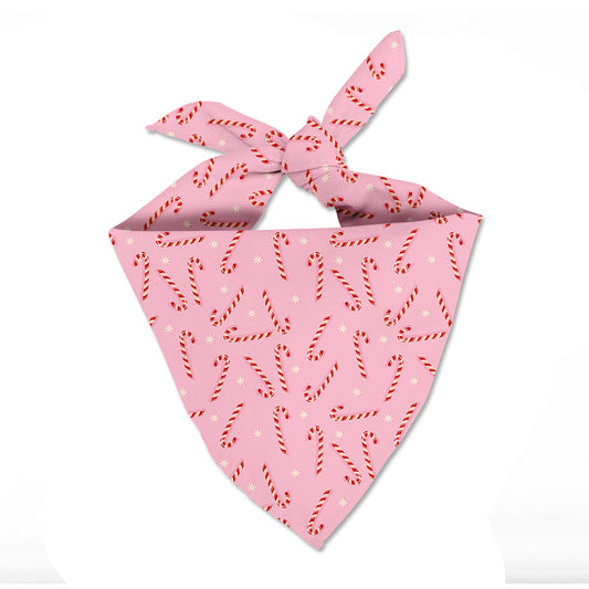 Pink Candy Canes Dog Scarf