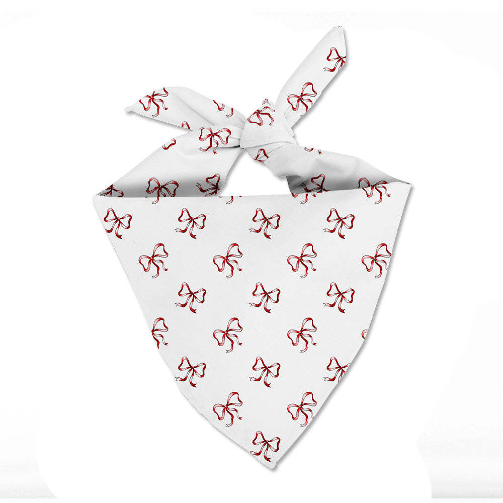 Red Bow Dog Scarf