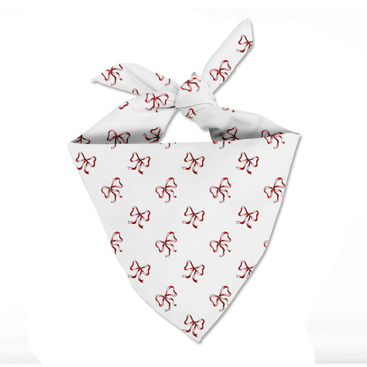 Red Bow Dog Scarf