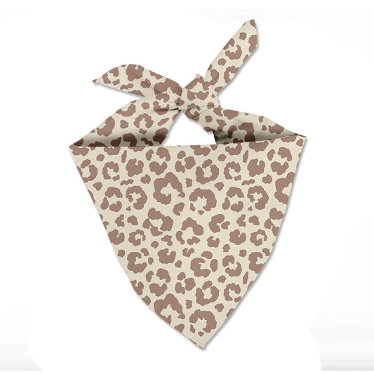 Brown Leopard Pattern Dog Scarf