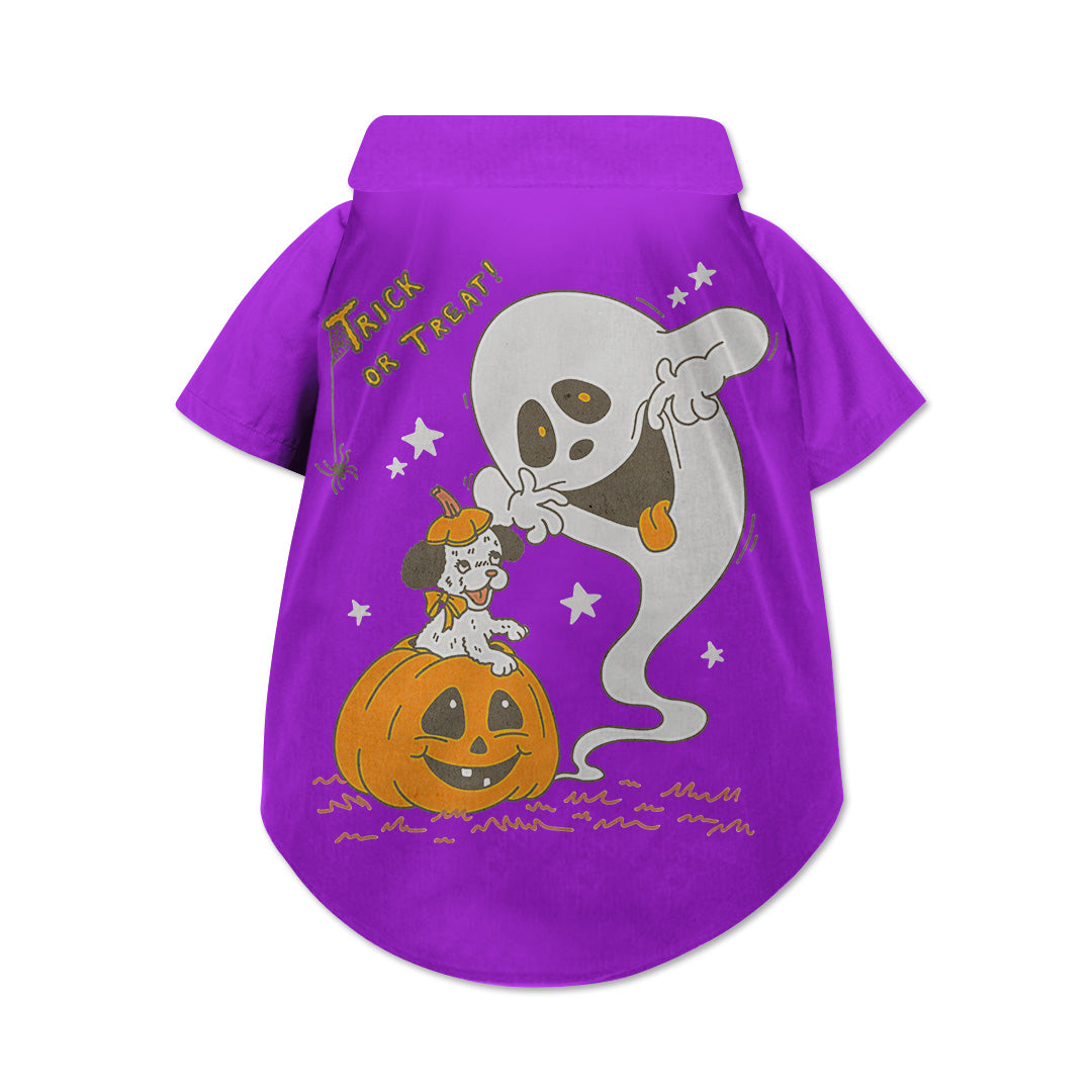 Trick or Treat Dog Hawaiian Button Up