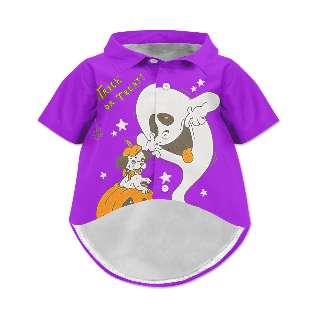 Trick or Treat Dog Hawaiian Button Up