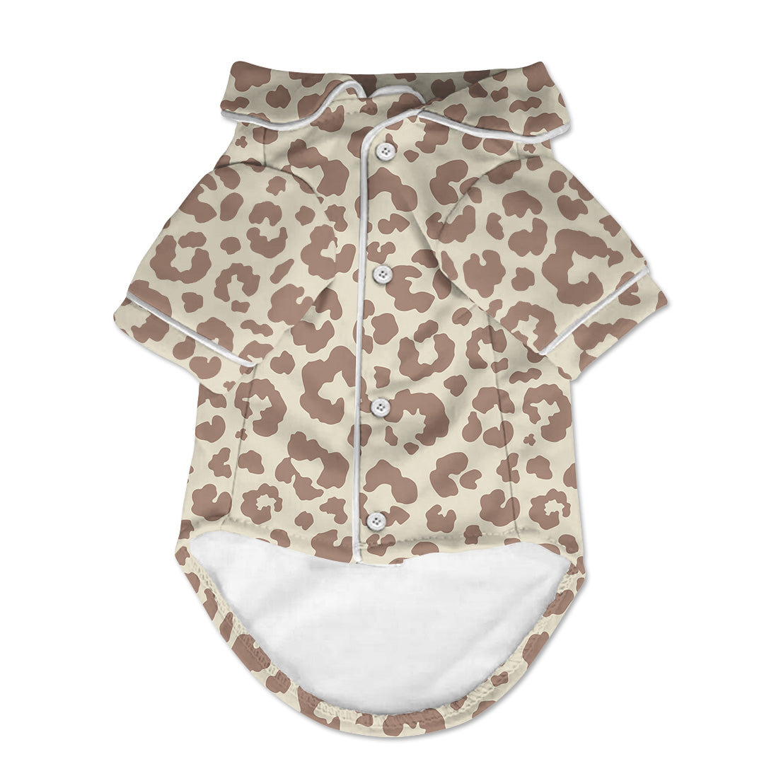 Brown Leopard Pattern Big Dog Pajama