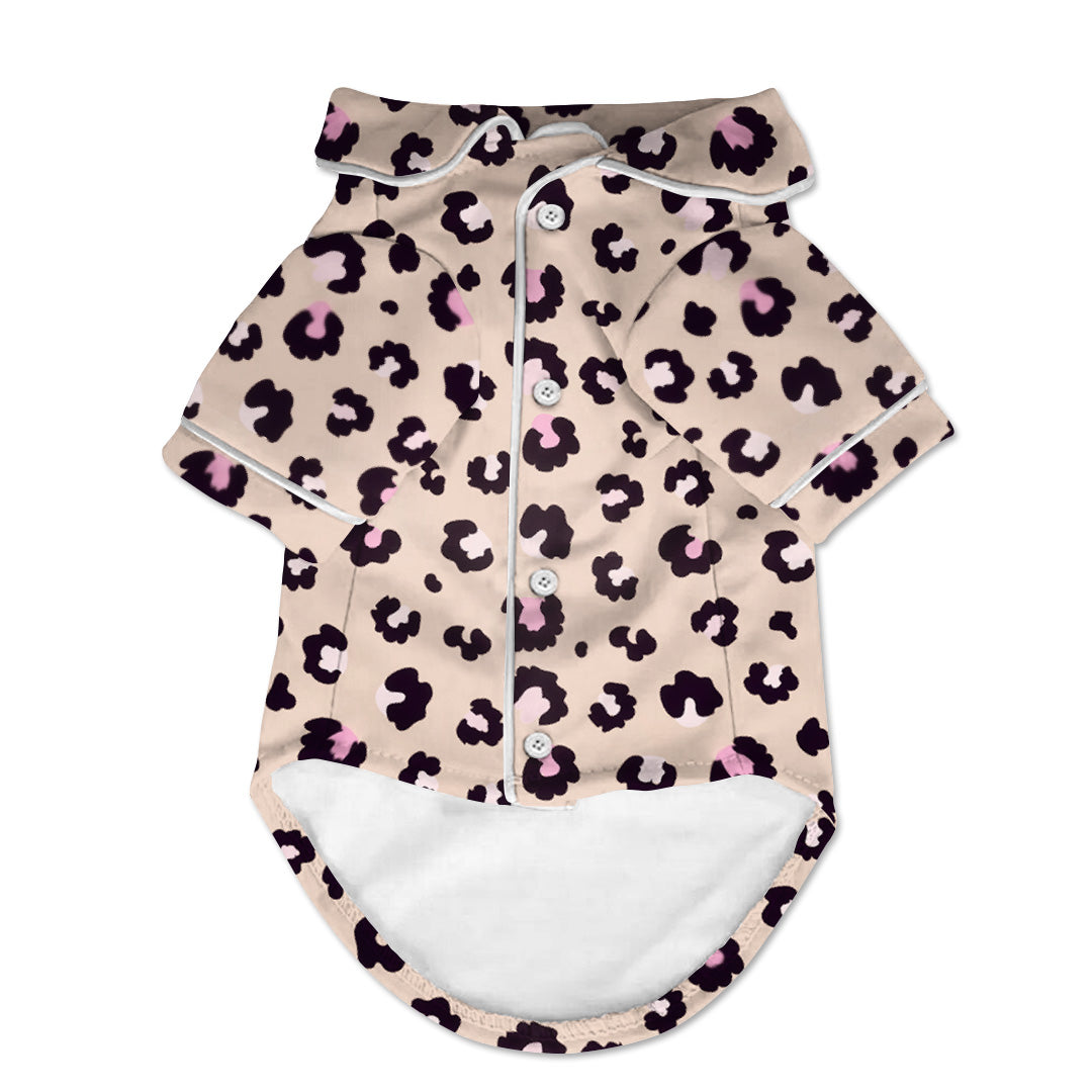 Black & Pink Leopard Pattern Big Dog Pajama