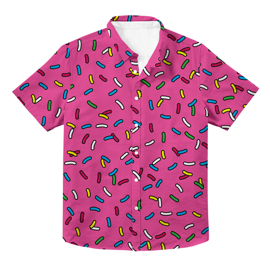 Cartoon Sprinkle Unisex Hawaiian Button Up