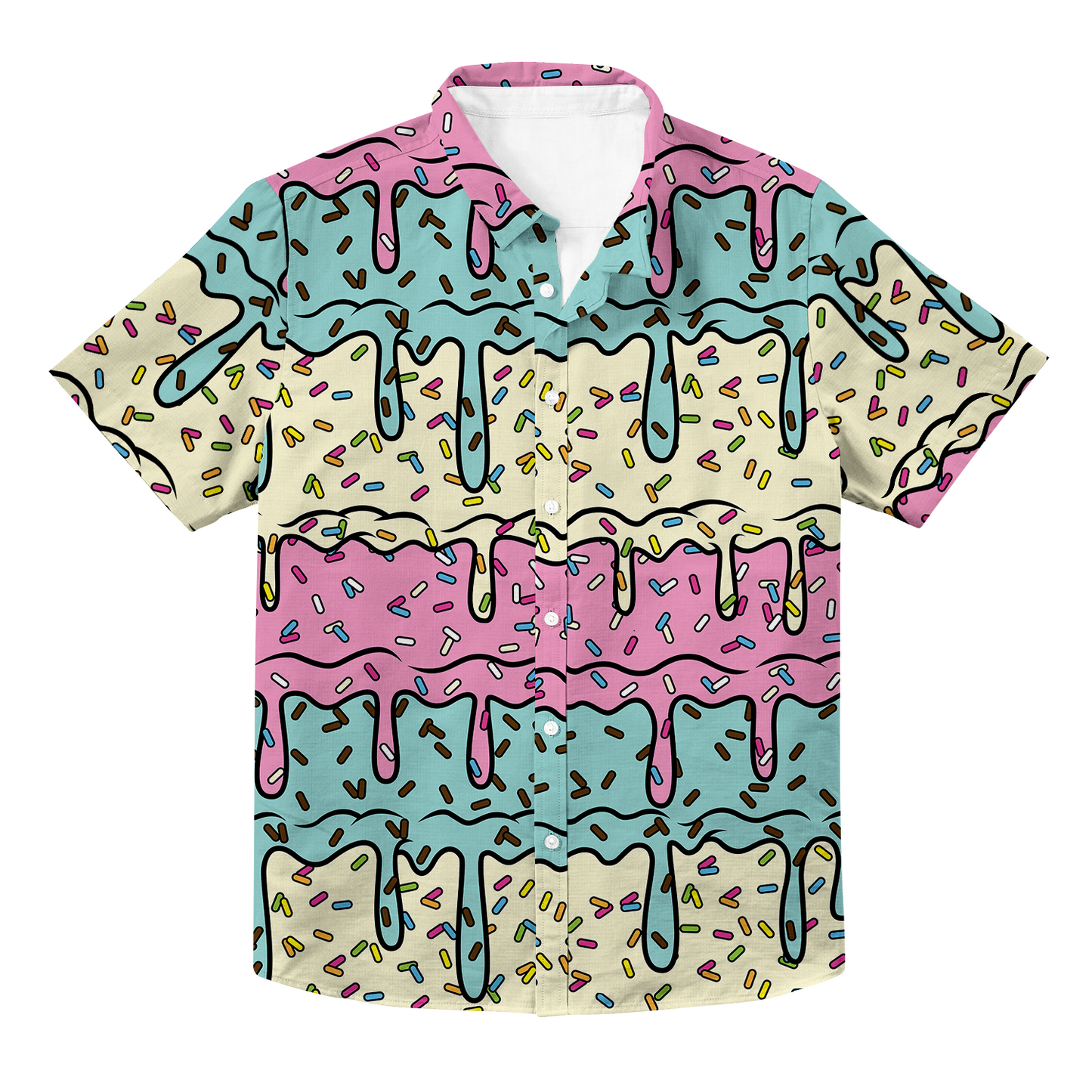 Ice Cream Drip Unisex Hawaiian Button Up