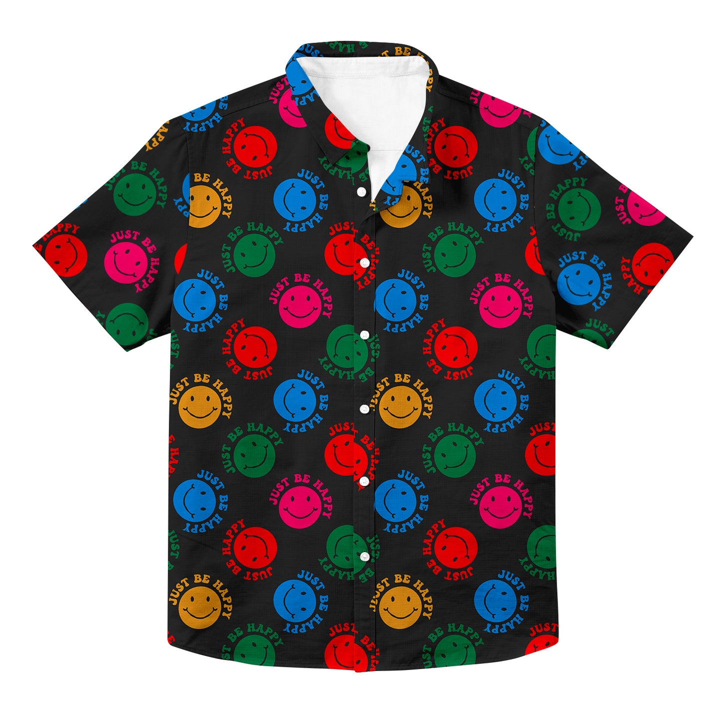 Be Happy Unisex Hawaiian Button Up