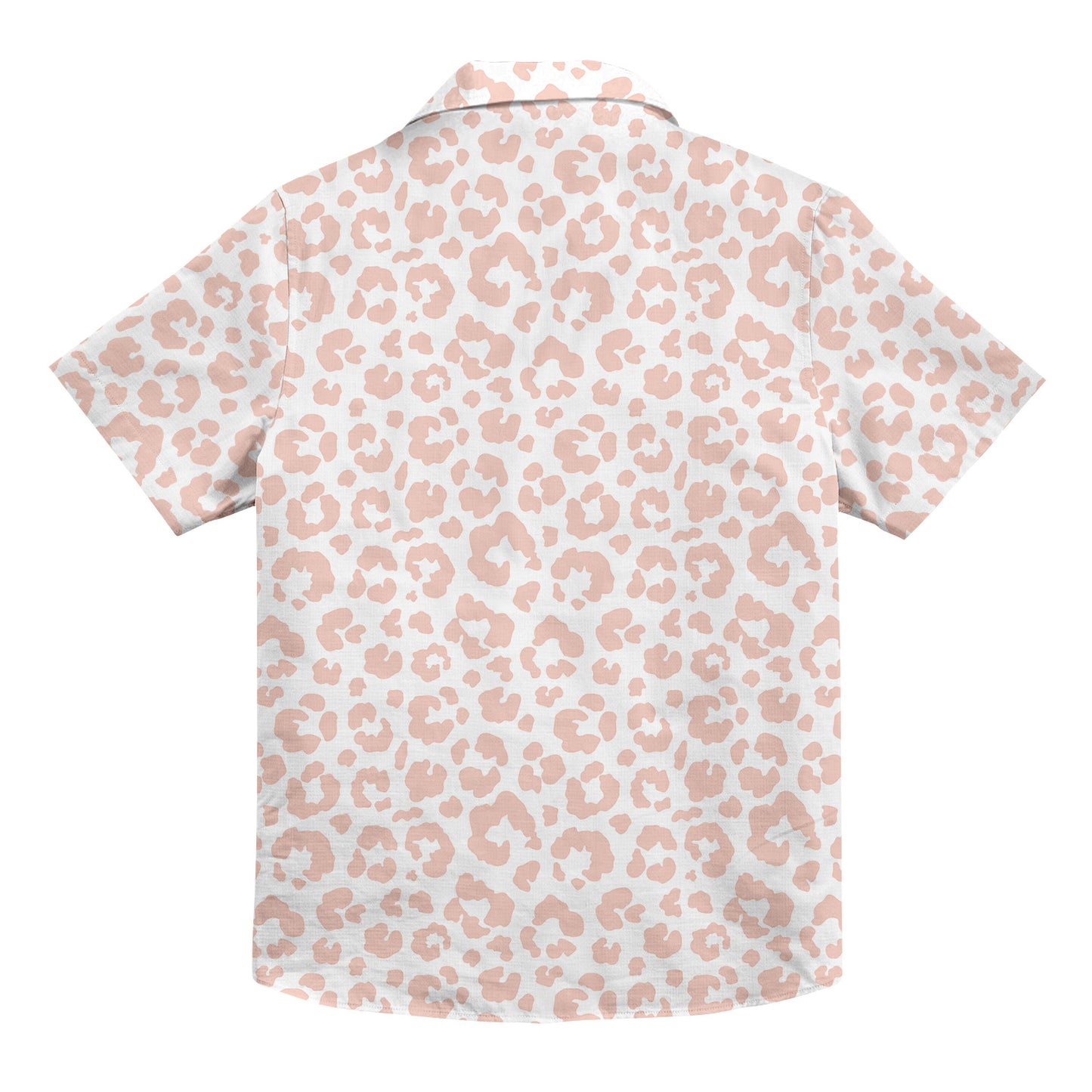 Pink Leopard Pattern Unisex Hawaiian Button Up