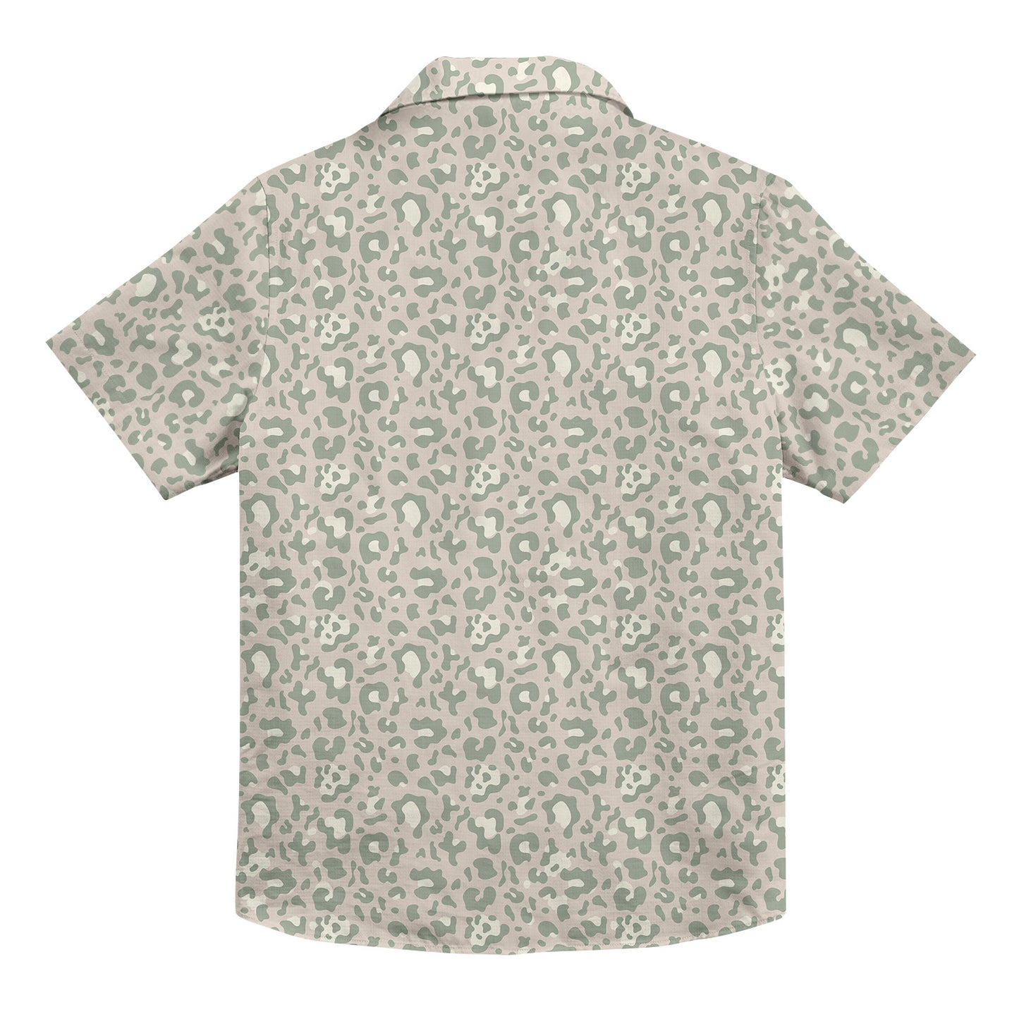 Green Leopard Pattern Unisex Hawaiian Button Up