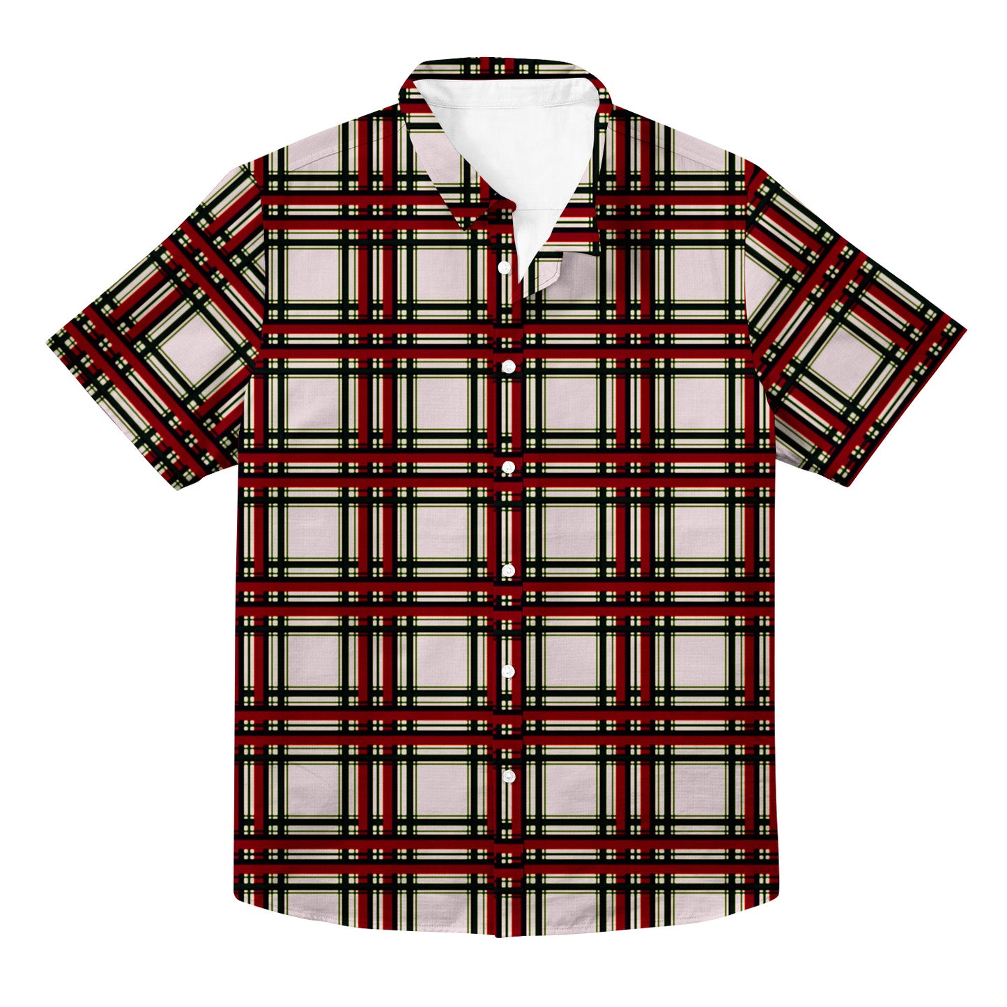 Checkered Pattern Unisex Hawaiian Button Up