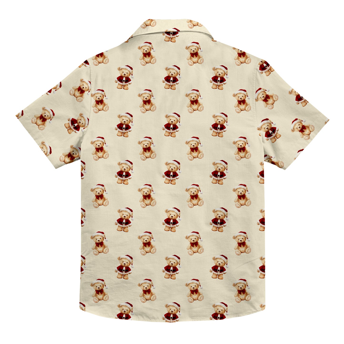 Christmas Teddy Bears Unisex Hawaiian Button Up