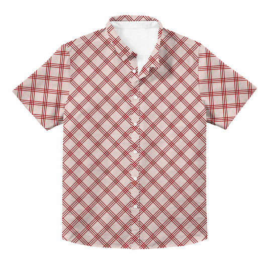 Red Diamonds Unisex Hawaiian Button Up