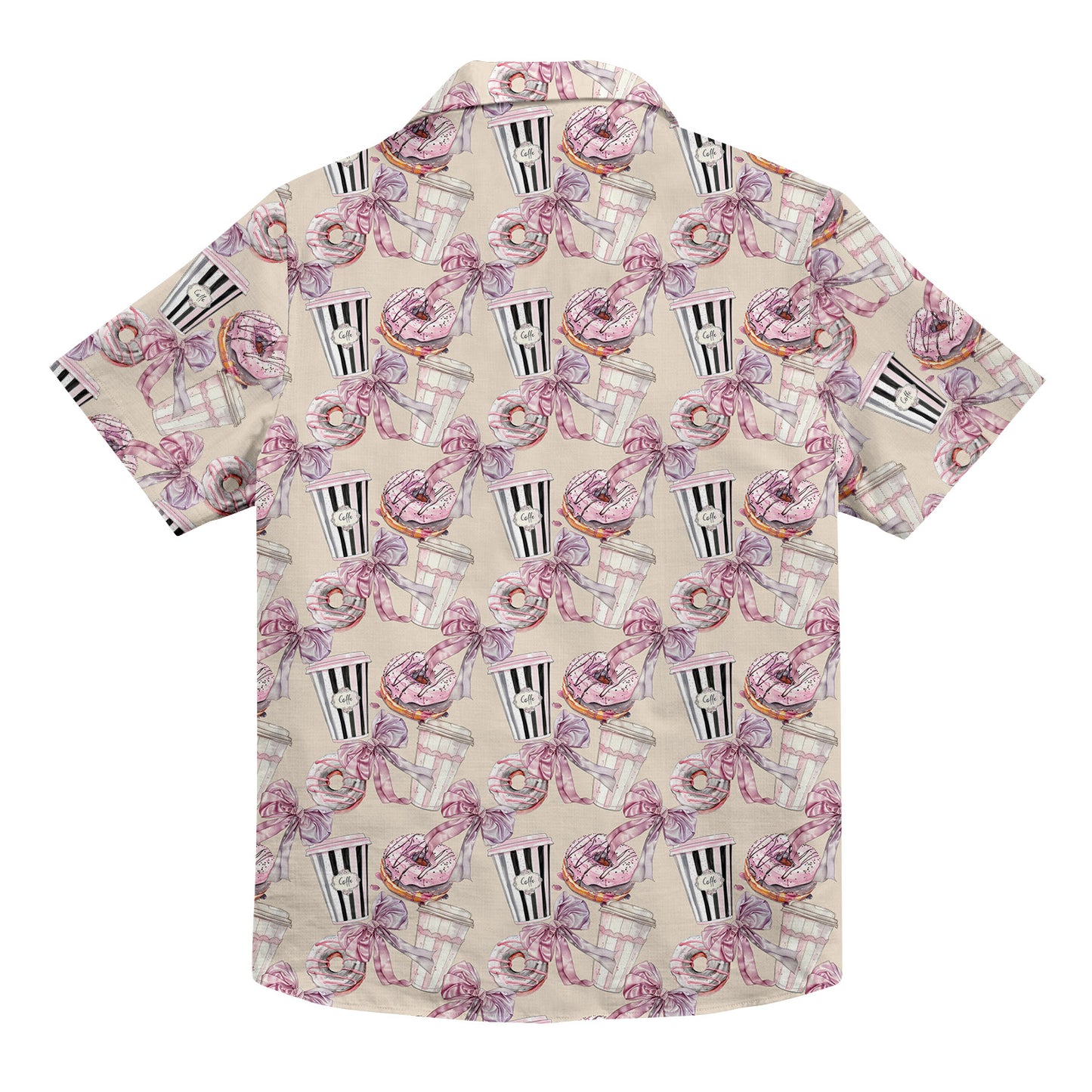 Coffee and Donut Unisex Hawaiian Button Up