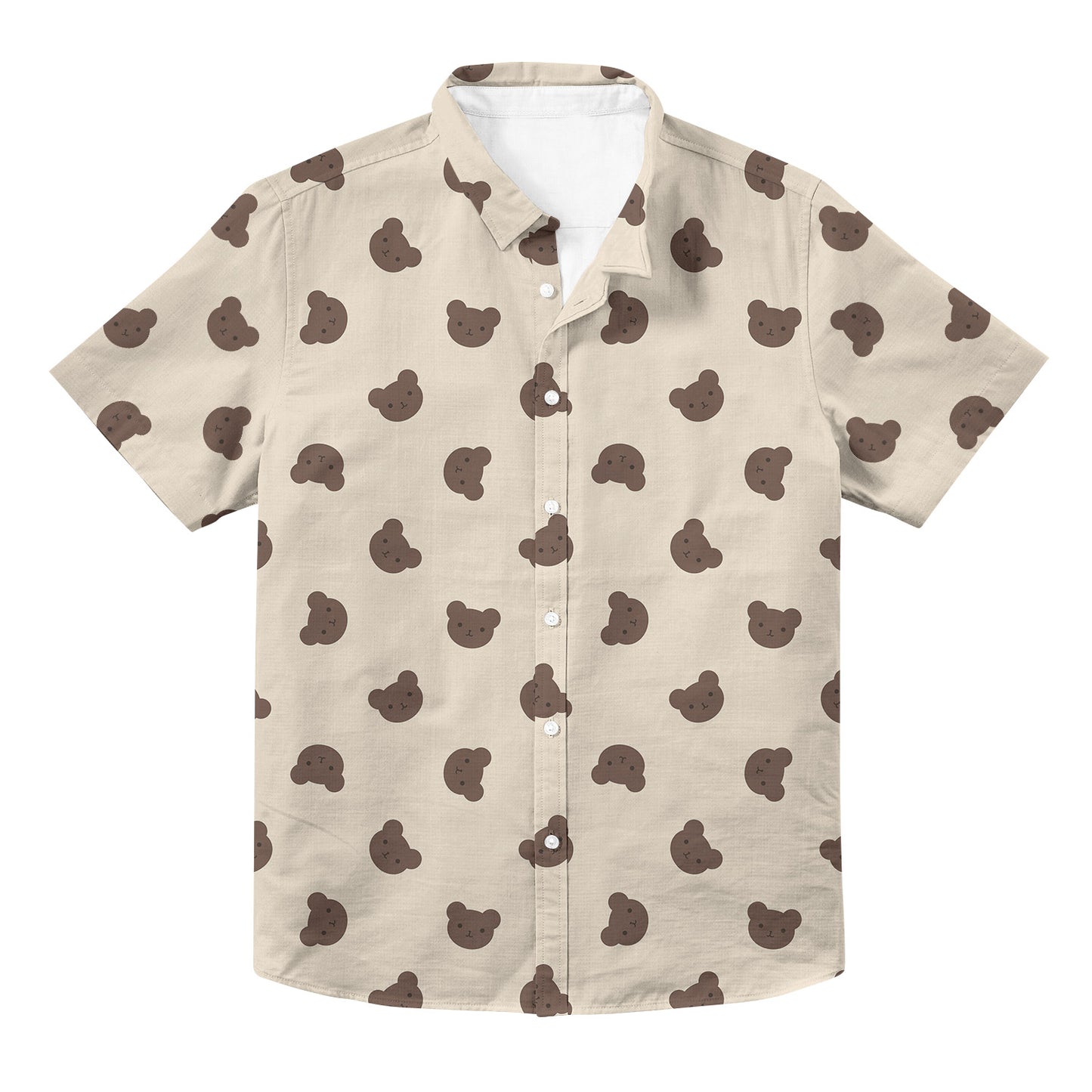 Teddy Bear Head Unisex Hawaiian Button Up