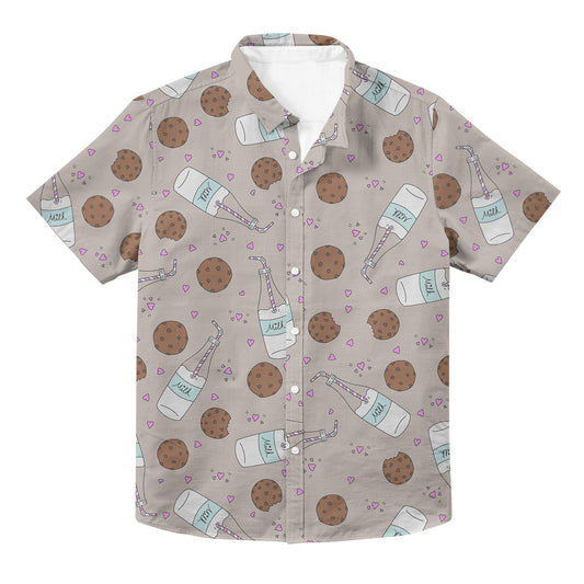 Milk and Cookies Unisex Hawaiian Button Up