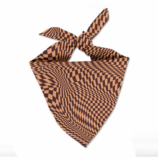 Trippy Checkered Dog Scarf