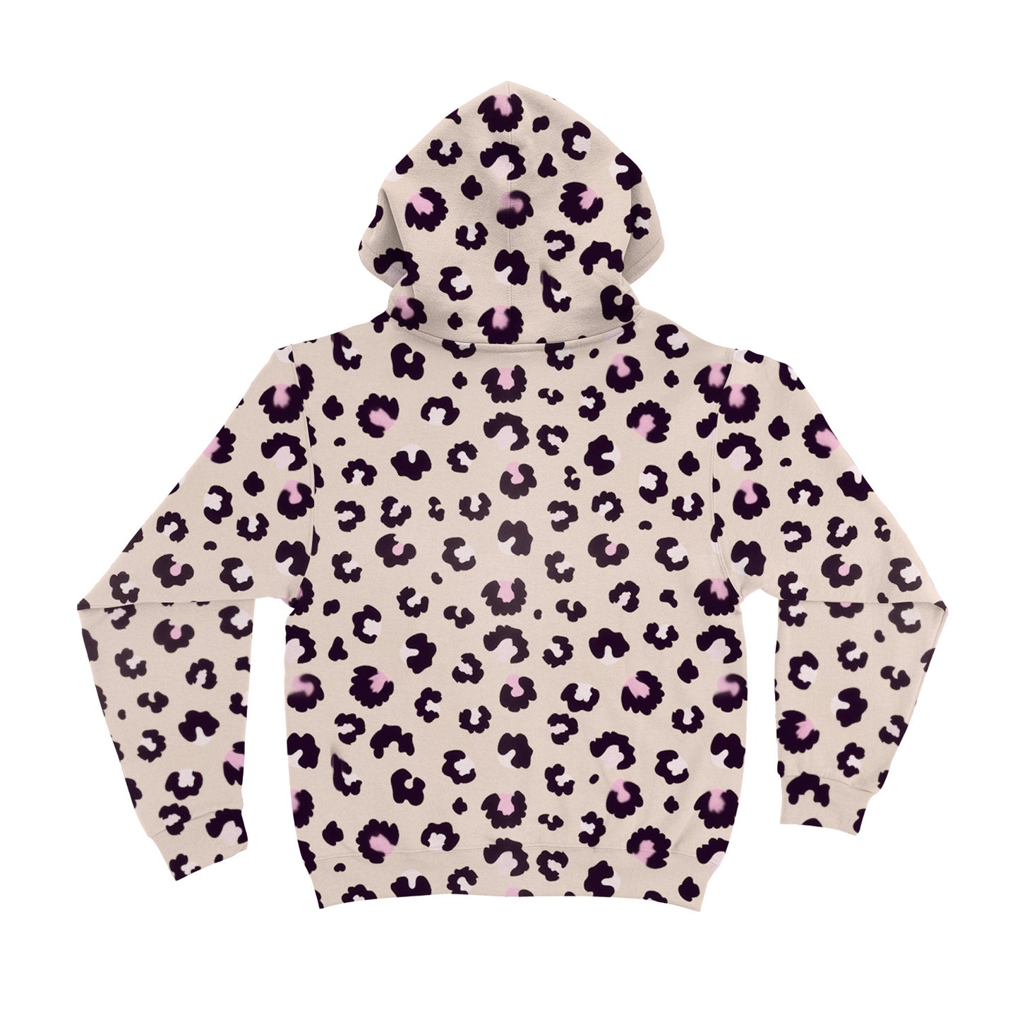 Black & Pink Leopard Pattern Unisex Hoodie