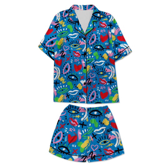 Abstract Lips Women's Pajama Set