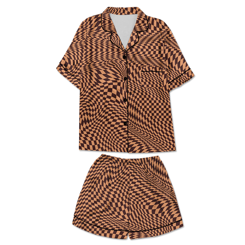 Trippy Checkered Women's Pajama Set