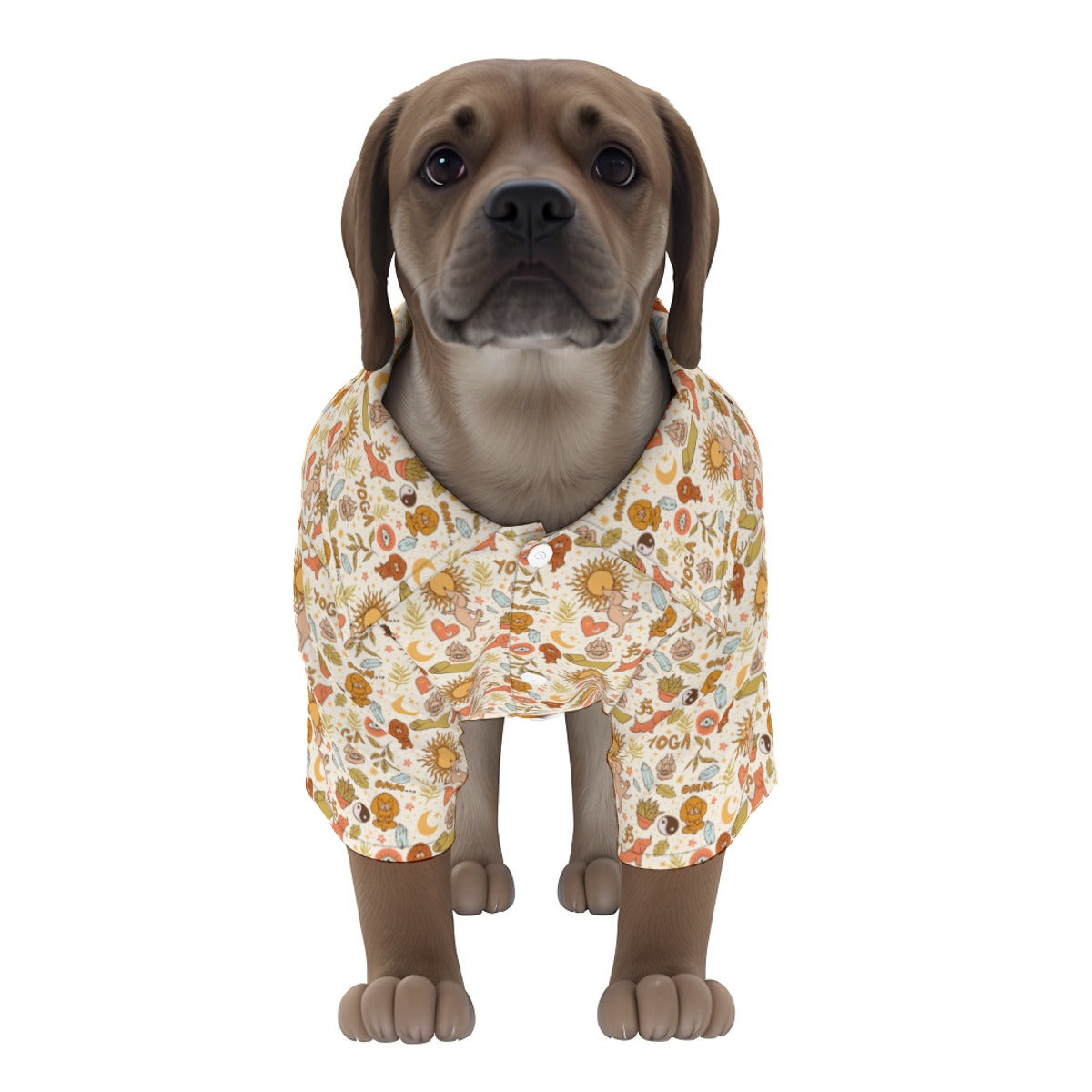 Yoga Dog Hawaiian Button Up