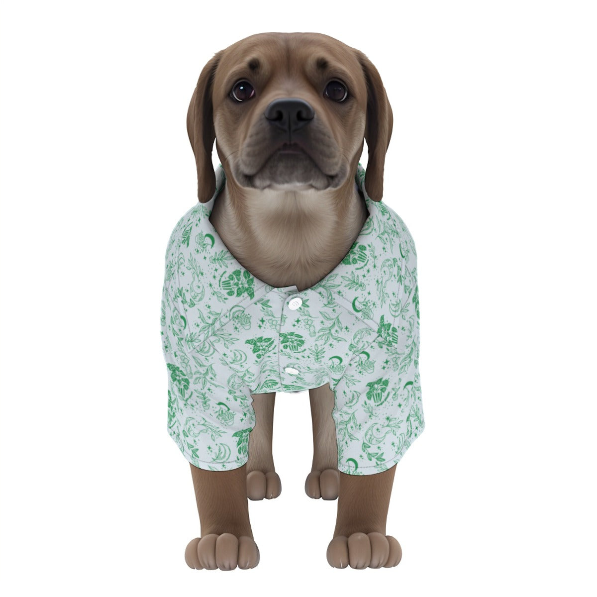 Plants Dog Hawaiian Button Up